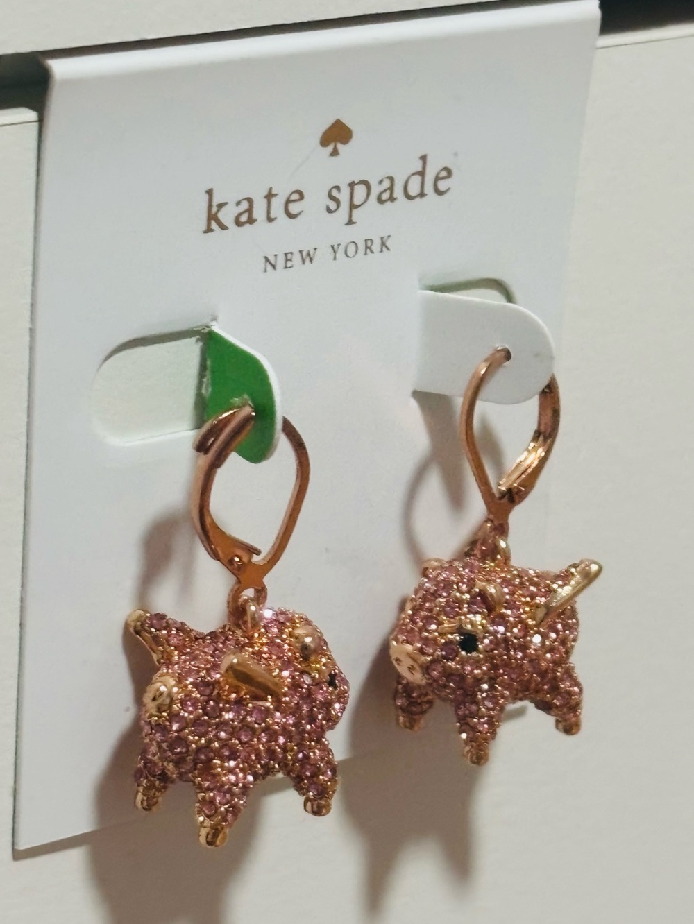KATE SPADE NEW YORK ♠️ IMAGINATION FLYING PIG PAVÉ DROP EARRINGS - Picture 5 of 9